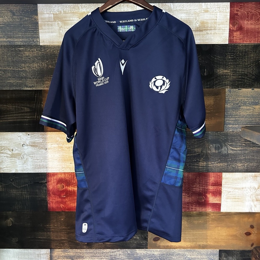 Scotland Home SRU RWC World Cup 2023 Rugby Union Shirt Jersey Macron Size 2XL